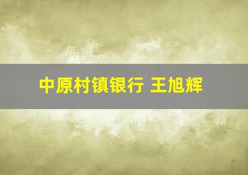 中原村镇银行 王旭辉